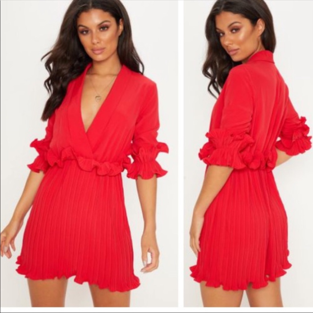 Red Pretty Little Thing Skater dress
